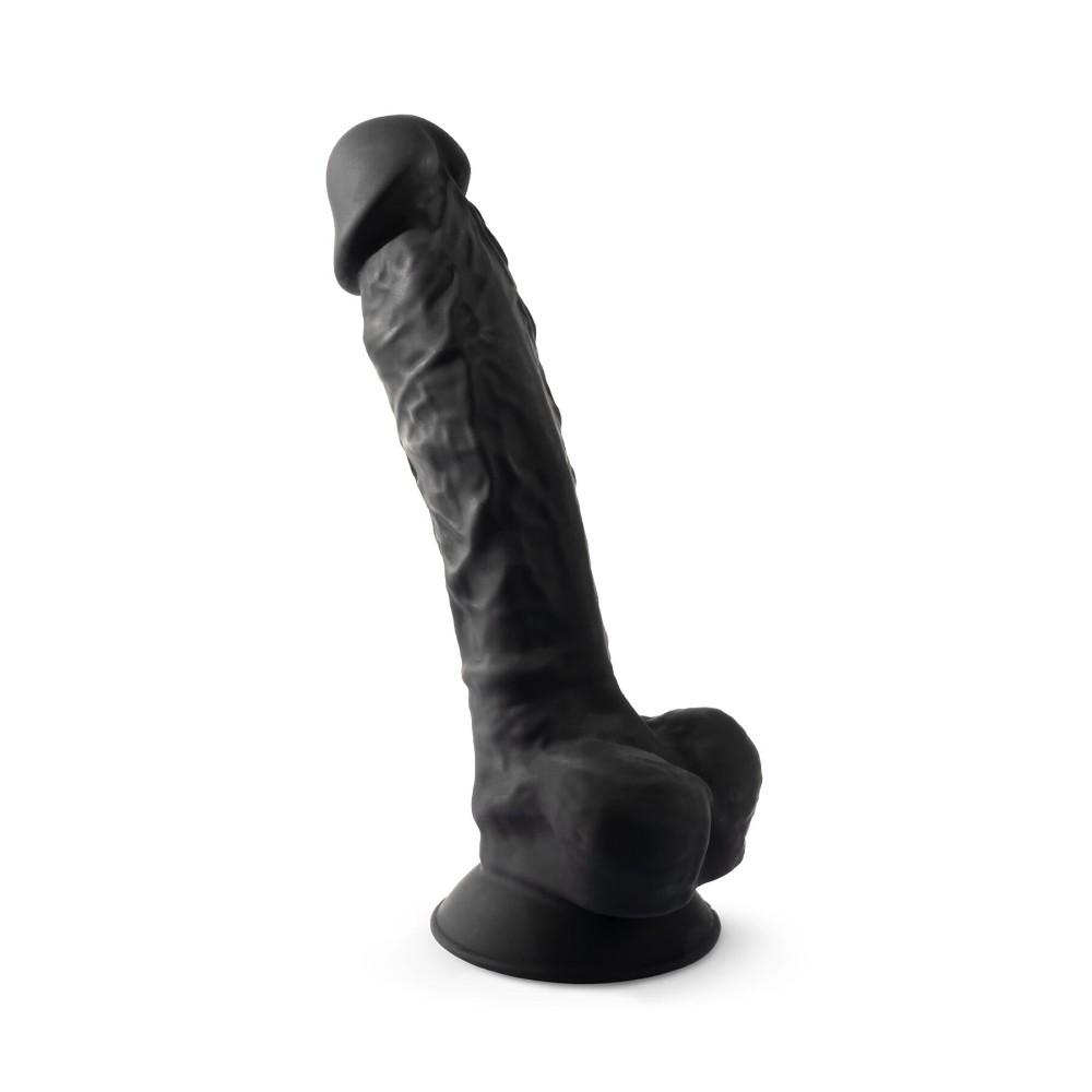 Фалоімітатор SilexD Vetus Black (MODEL 1 size 8in), двошаровий, силікон + Silexpan, діаметр 4,2см - зображення 1