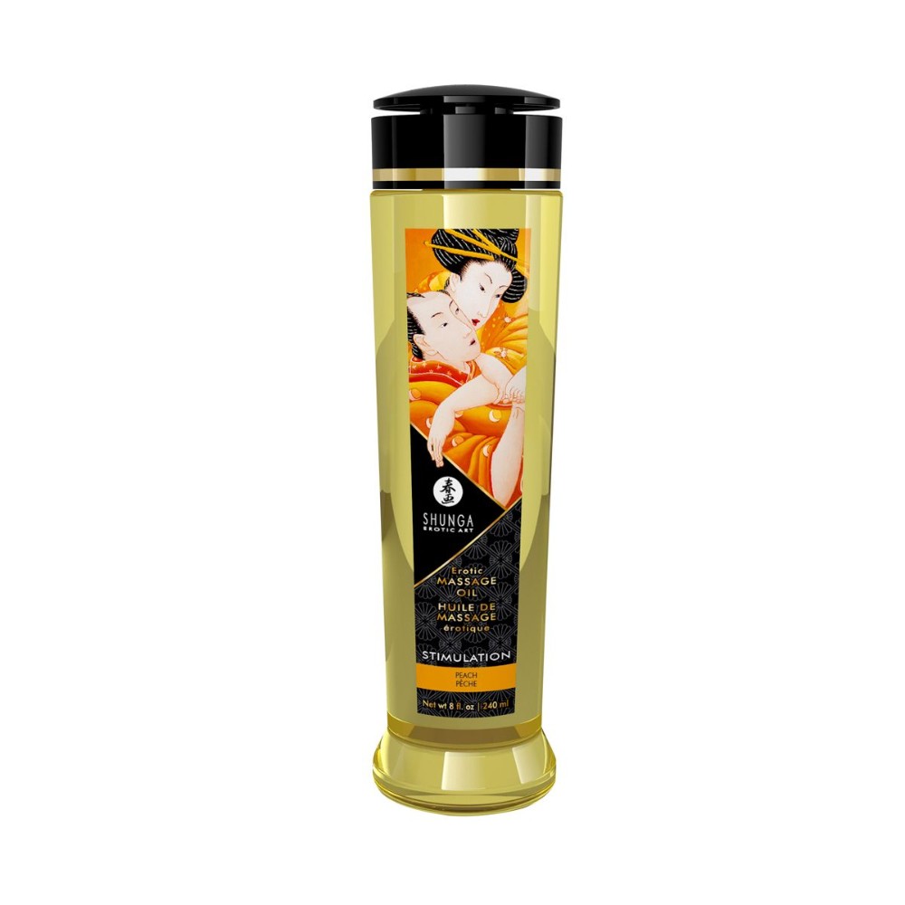 Масажна олія Shunga Stimulation – Peach (240 мл) натуральна зволожувальна - зображення 1