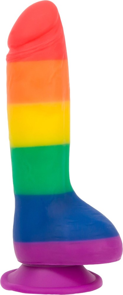 Райдужний фалоімітатор ADDICTION - JUSTIN - 8 "- RAINBOW, 20,3 см, силікон, вібропуля в подарунок - зображення 1