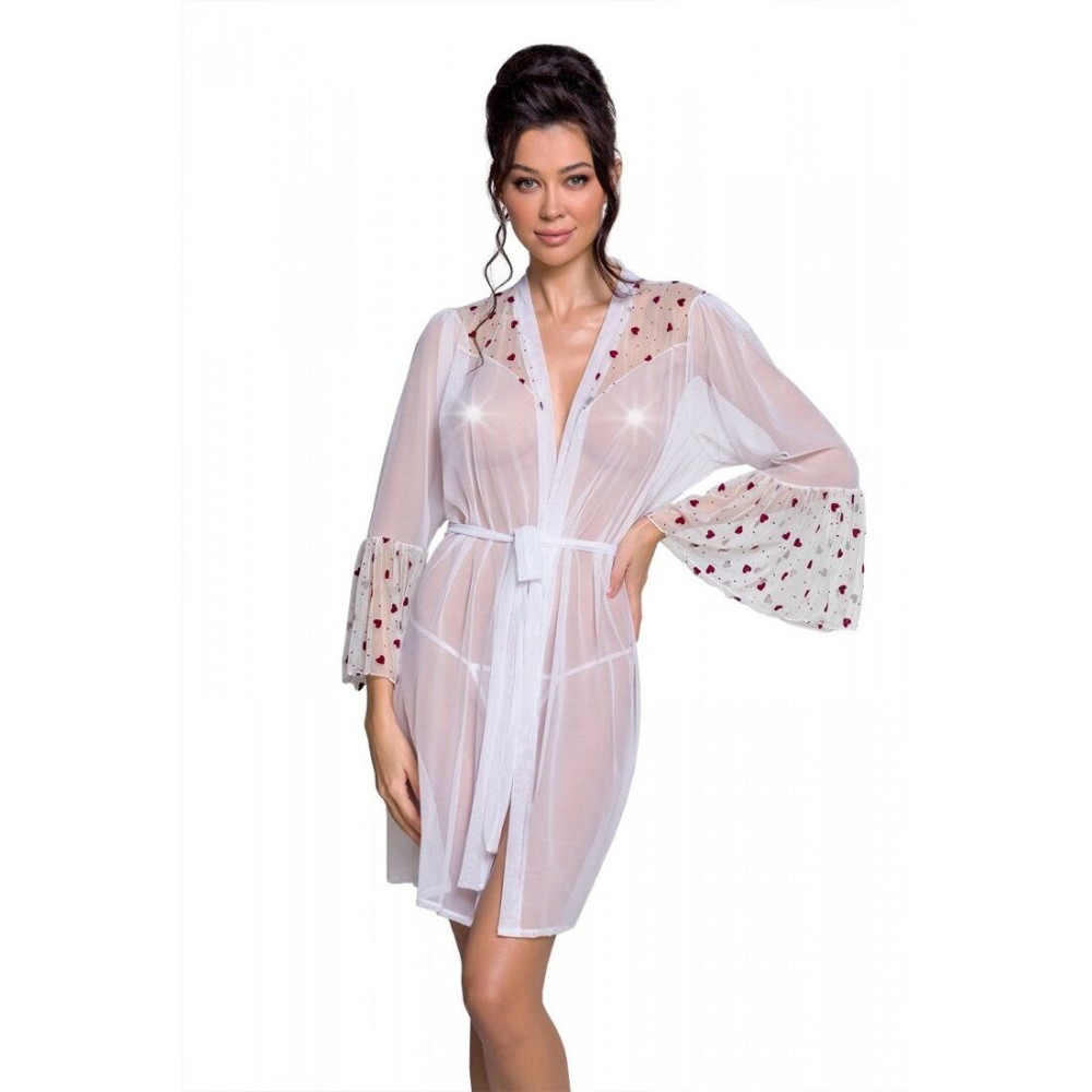 Повітряний пеньюар Passion LOVELIA PEIGNOIR L/XL, white - зображення 1