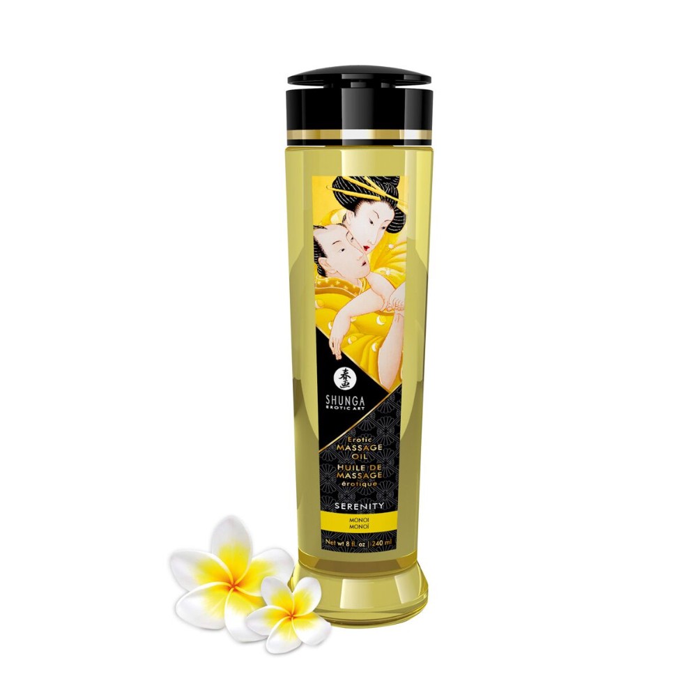 Масажна олія Shunga Serenity – Monoi (240 мл) натуральна зволожувальна - зображення 1