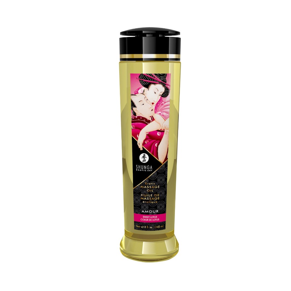 Масажна олія Shunga Amour – Sweet Lotus (240 мл) натуральна зволожувальна - зображення 1