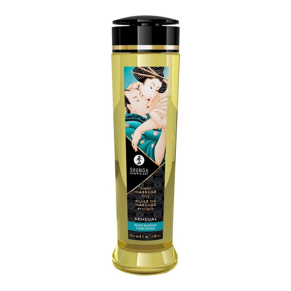 Масажна олія Shunga Sensual – Island Blossoms (240 мл) натуральна зволожувальна - зображення 1