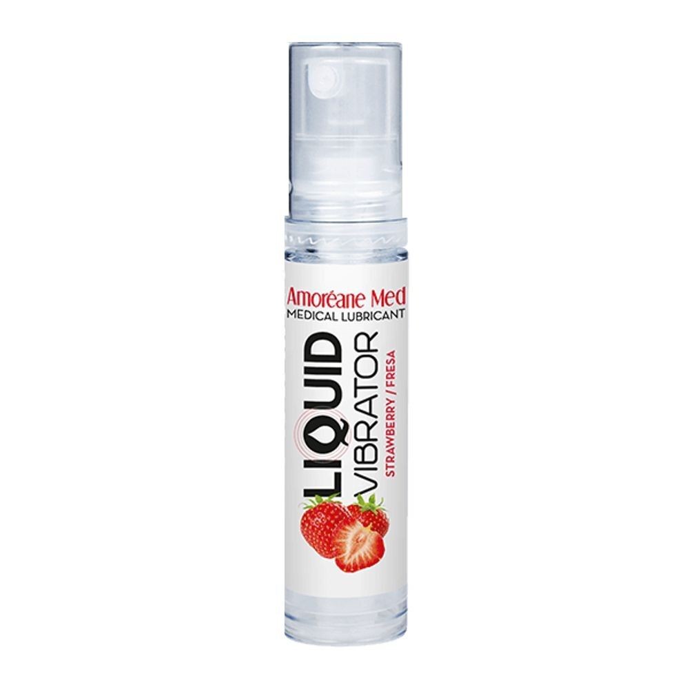 Лубрикант з ефектом вібрації Amoreane Med Liquid Vibrator Strawberry (10 мл) - зображення 1