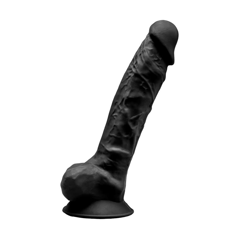 Фалоімітатор SilexD Tomas Black (MODEL 1 size 9in), двошаровий, силікон + Silexpan, діаметр 4,9см - зображення 1