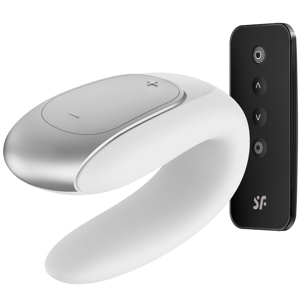 Смартвібратор для пар Satisfyer Double Fun (White) з пультом ДК - зображення 1