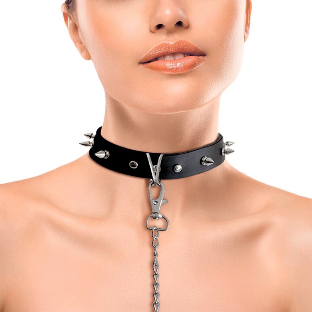 Нашийник з шипами та повідцем Art of Sex - Collar Spikes and Leash - зображення 1