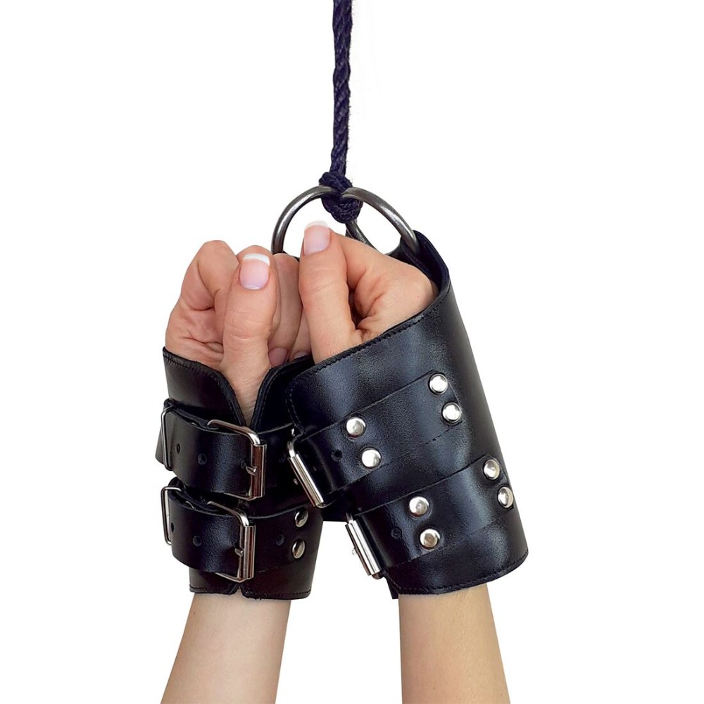 Манжети для підвісу за руки Art of Sex – Kinky Hand Cuffs For Suspension, чорні, натуральна шкіра - зображення 1