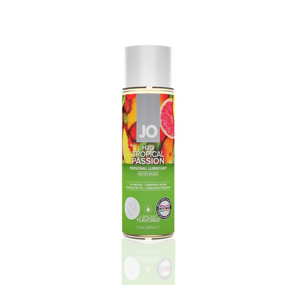 Змазка на водній основі JO H2O — Tropical Passion (60 мл) без цукру, рослинний гліцерин - зображення 1