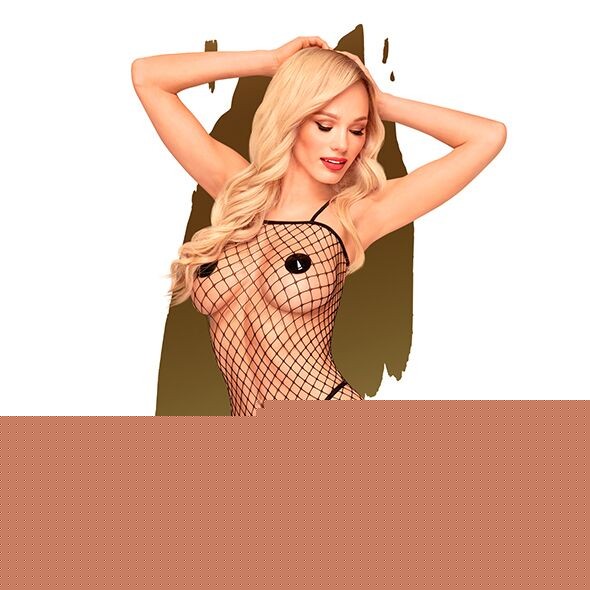 Бодістокінг у велику сітку Penthouse - Body Search Black XL - зображення 1