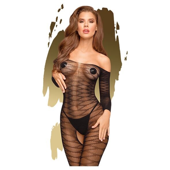 Бодістокінг з довгими рукавами Penthouse - Dreamy Diva Black XL - зображення 1