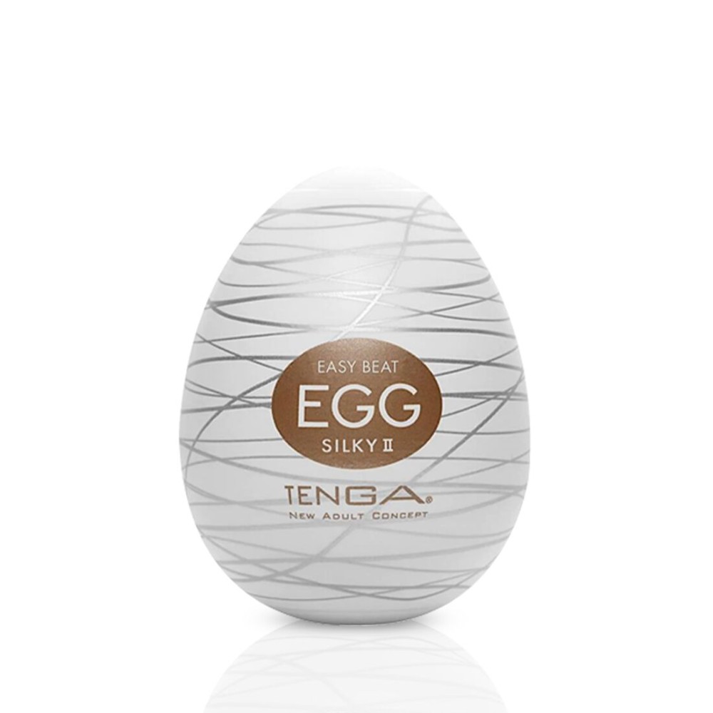 Мастурбатор-яйце Tenga Egg Silky II з рельєфом у вигляді павутини - зображення 1