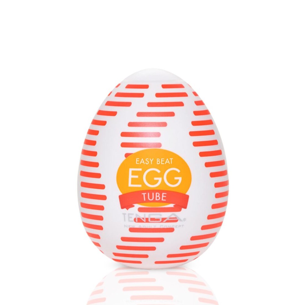 Мастурбатор-яйце Tenga Egg Tube, рельєф з поздовжніми лініями - зображення 1
