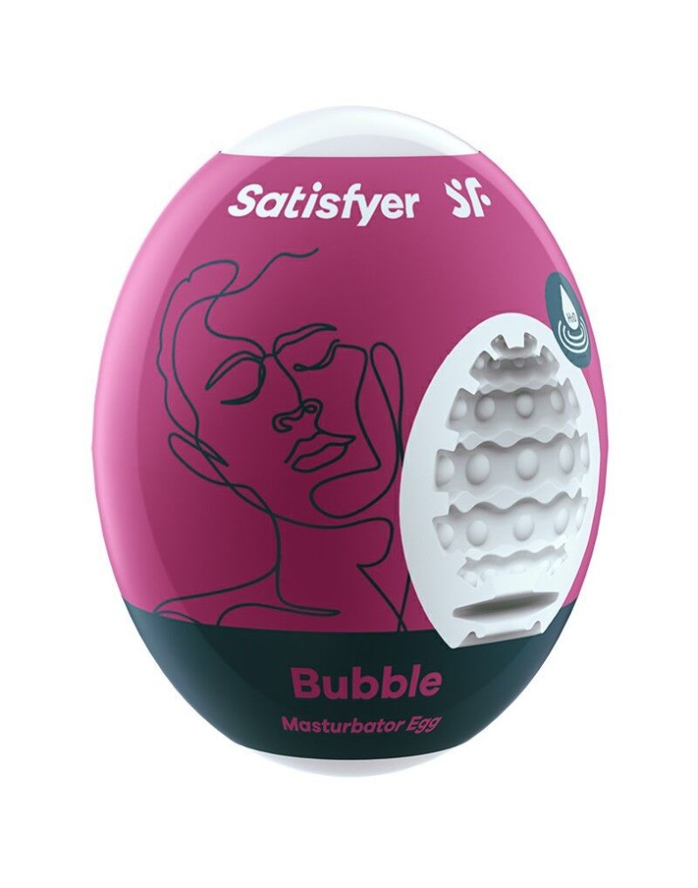 Самозмащувальний мастурбатор-яйце Satisfyer Masturbator Egg Bubble, одноразовий, не потребує змазки - зображення 1