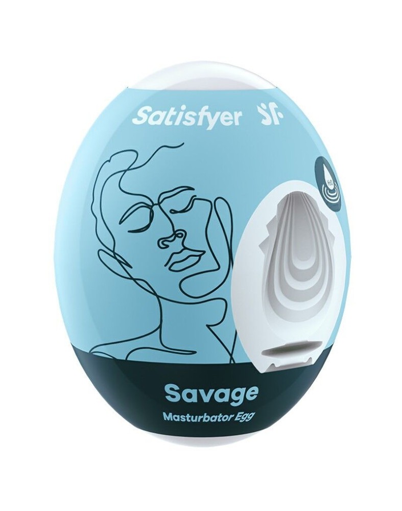 Самозмащувальний мастурбатор-яйце Satisfyer Masturbator Egg Savage, одноразовий, не потребує змазки - зображення 1