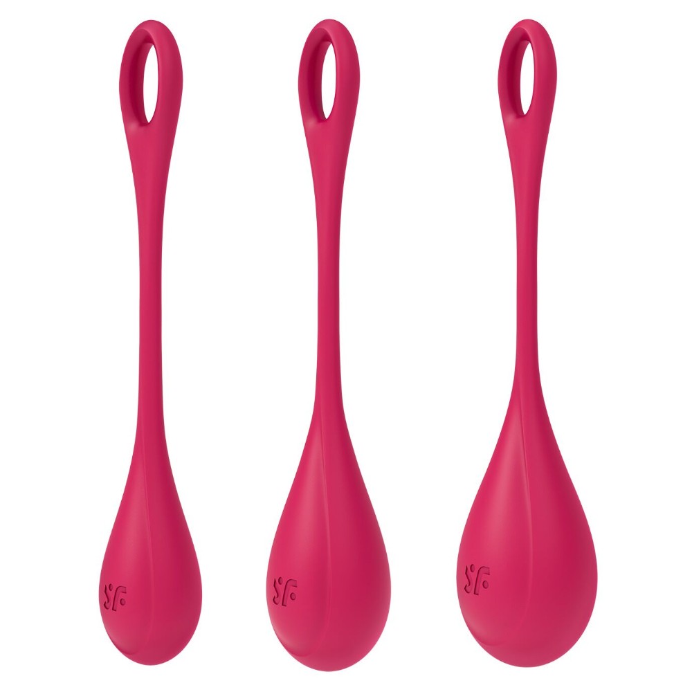 Набір йоні намистин Satisfyer Yoni Power 1 Red, діаметр 2-2,5-3см, вага 22-46-74гр - зображення 1