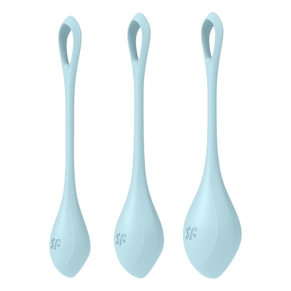 Набір йоні намистин Satisfyer Yoni Power 2 Light Blue, диаметр 2-2,5-3см, вес 22-44-73гр - зображення 1