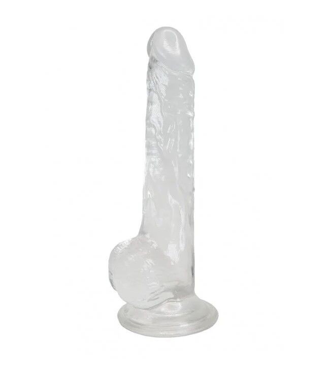 Прозорий фалоімітатор Alive Jelly Dildo Lusty, ТПЕ, присоска, діаметр 3,2см, довжина 18см - зображення 1