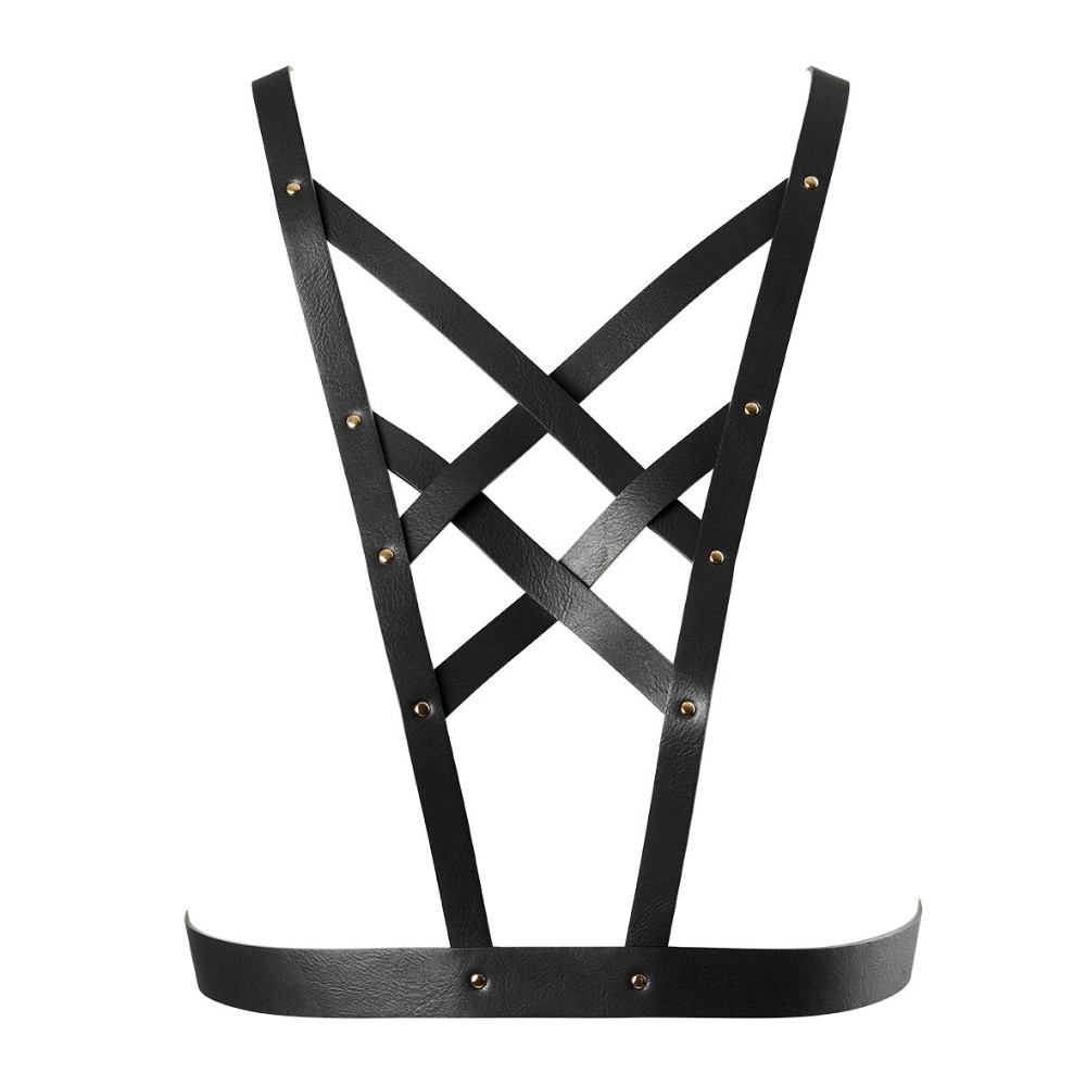 Портупея з екошкіри Bijoux Indiscrets Maze – Cross Cleavage Harness Black - зображення 1