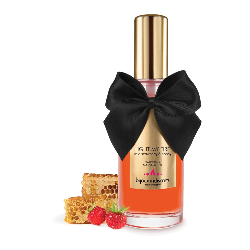Розігрівальна олія Bijoux Indiscrets Light my Fire – Wild Strawberry&Honey - зображення 1