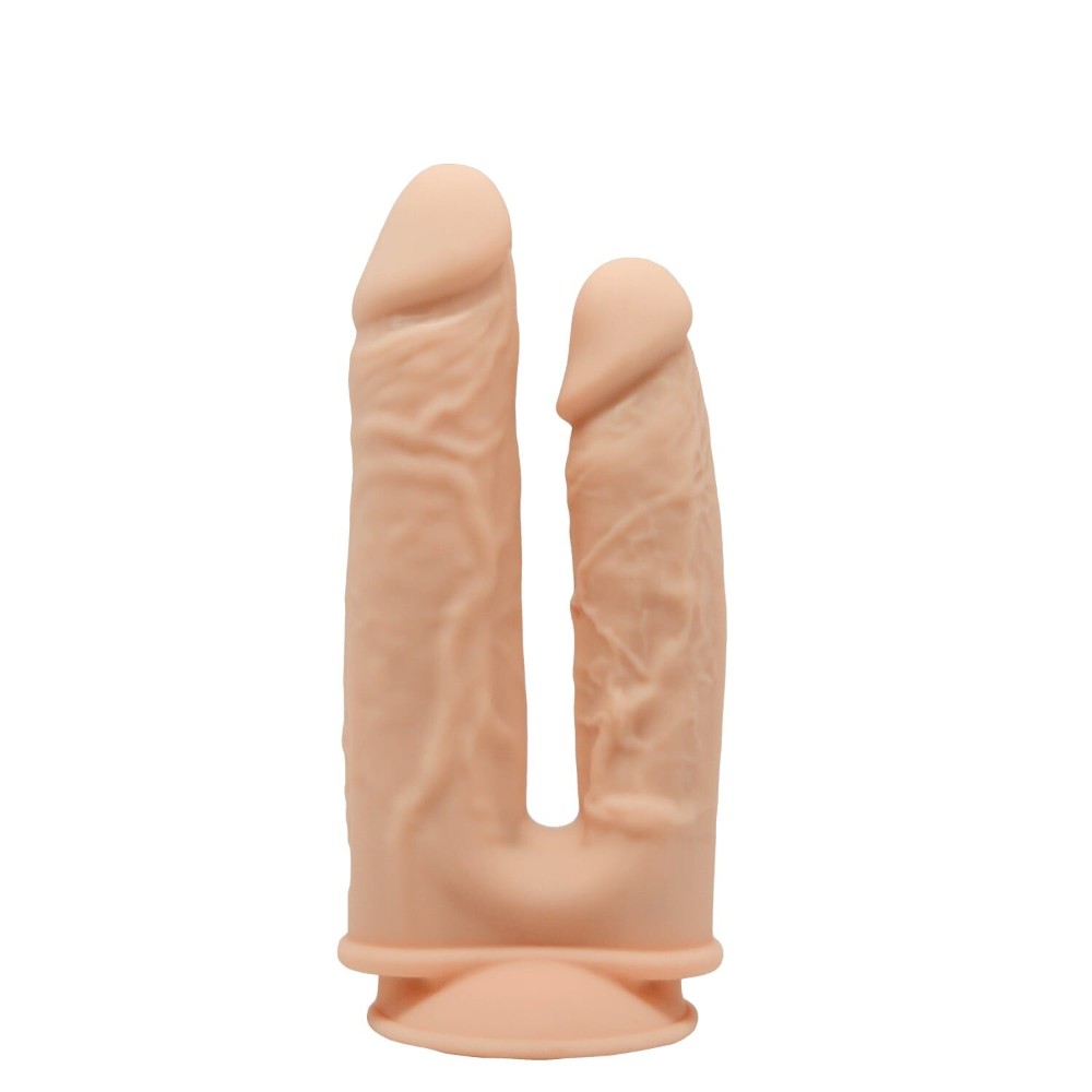 Фалоімітатор подвійний SilexD Double Gusto Flesh (Model 1 size 8" & 7"), двошаровий, силікон + Silexd - зображення 1
