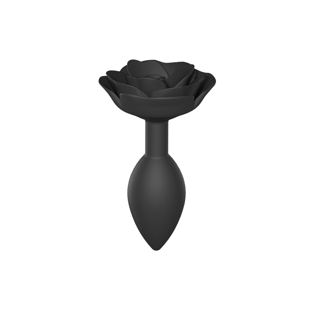 Силіконова анальна пробка Love To Love OPEN ROSES L SIZE - BLACK ONYX - зображення 1
