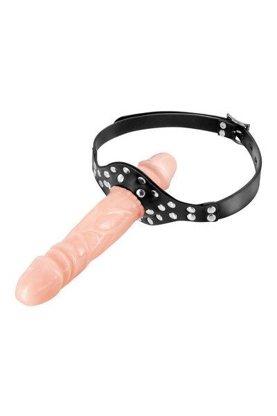 Кляп із подвійним фалоімітатором Fetish Tentation – Double Penis Gag Flesh - зображення 1