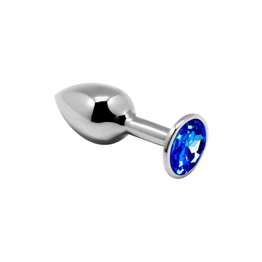 Металева анальна пробка з кристалом Alive Mini Metal Butt Plug Blue S - зображення 1