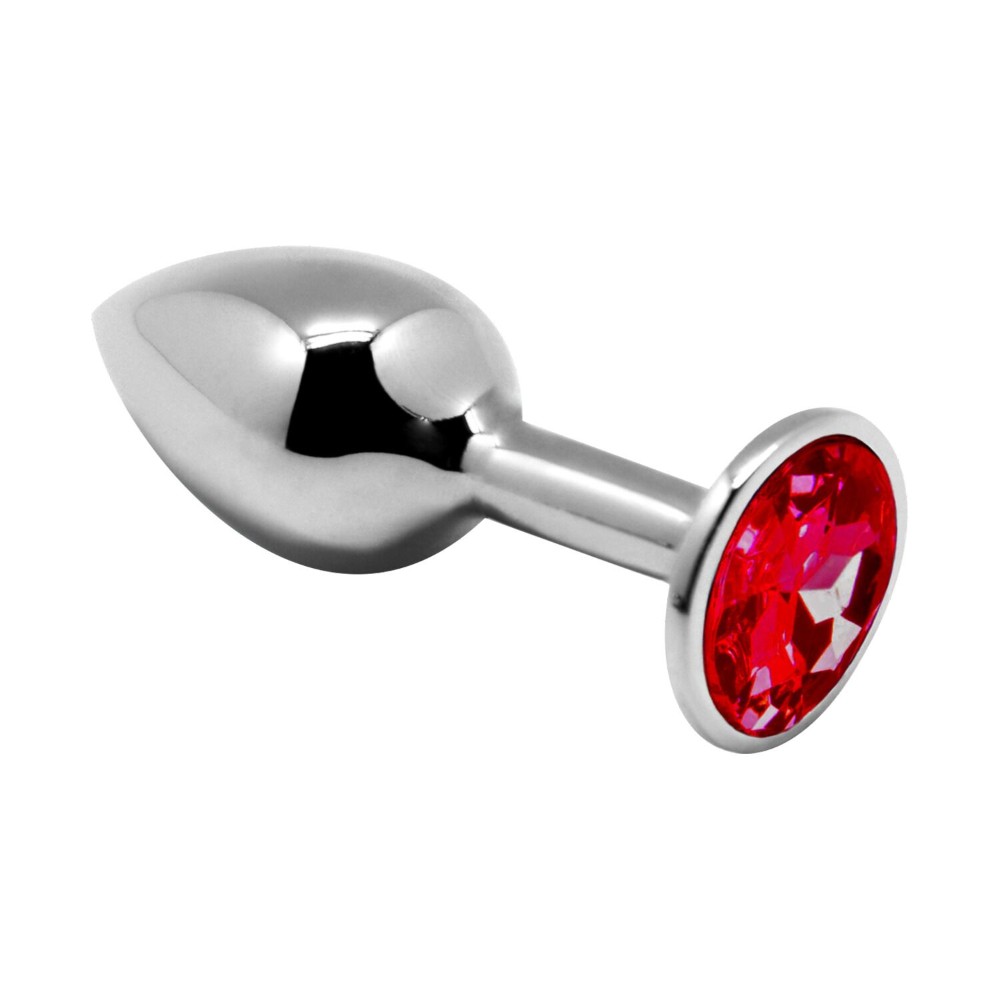 Металева анальна пробка з кристалом Alive Mini Metal Butt Plug Red L - зображення 1