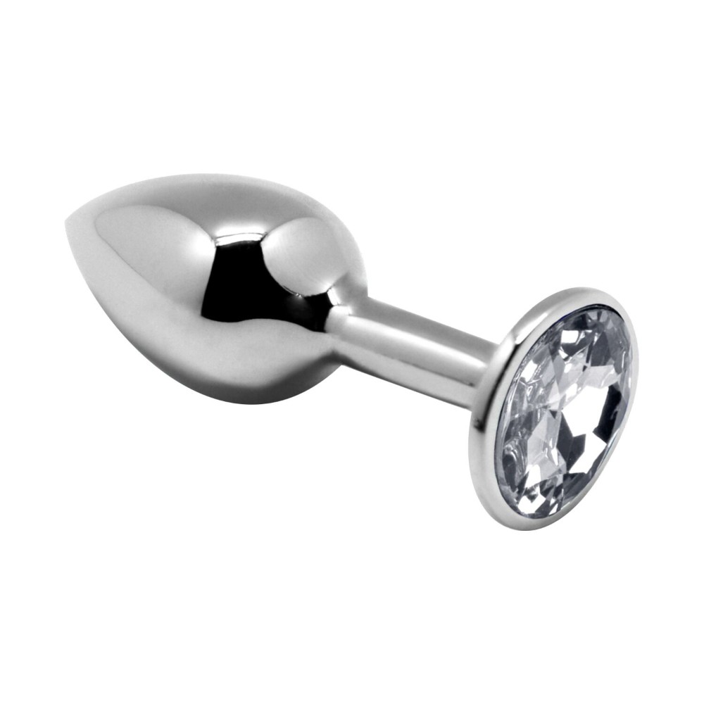 Металева анальна пробка з кристалом Alive Mini Metal Butt Plug White L - зображення 1