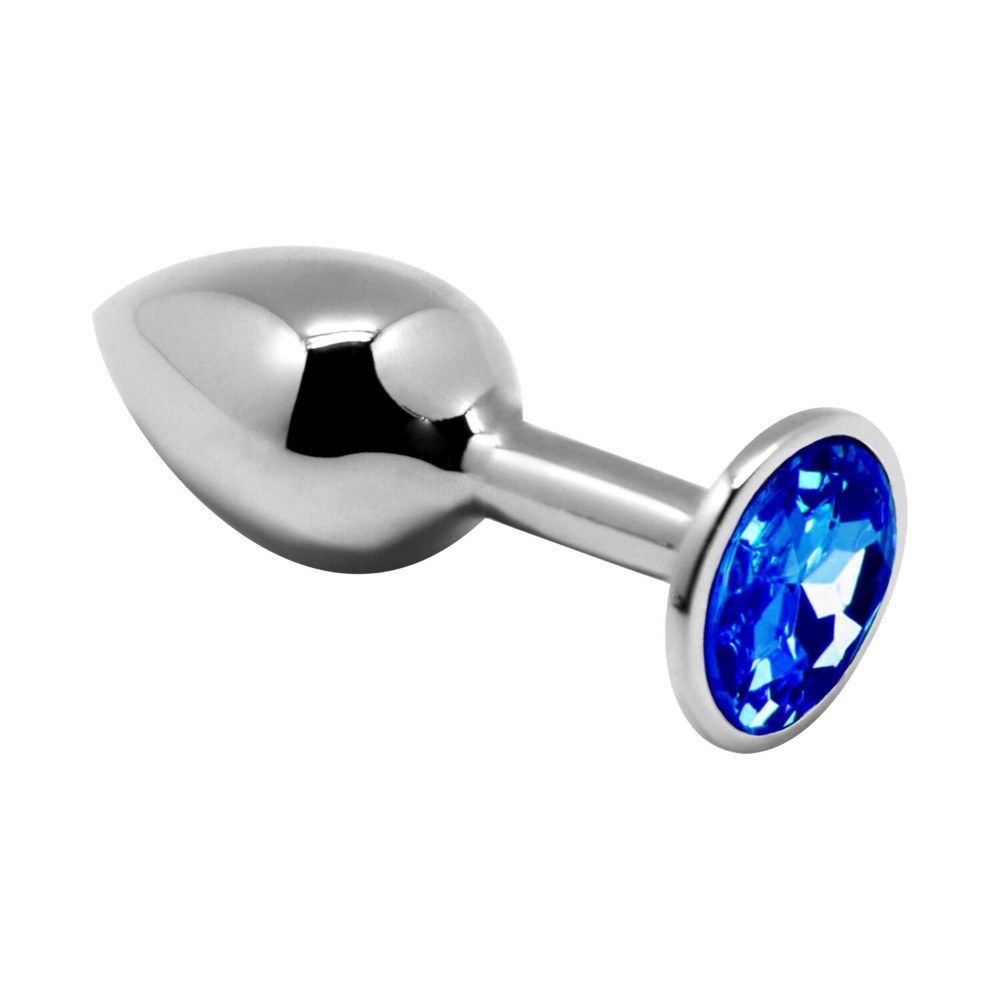 Металева анальна пробка з кристалом Alive Mini Metal Butt Plug Blue L - зображення 1