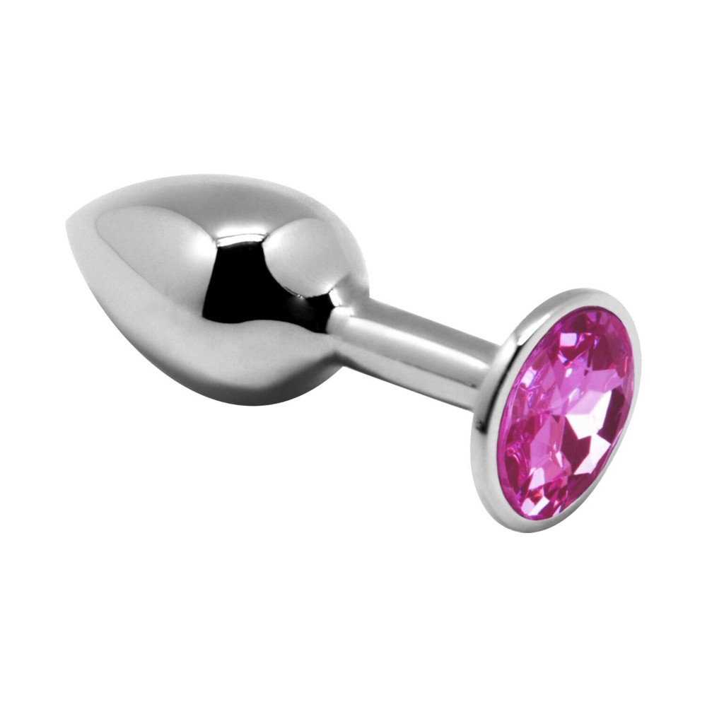 Металева анальна пробка з кристалом Alive Mini Metal Butt Plug Pink L - зображення 1