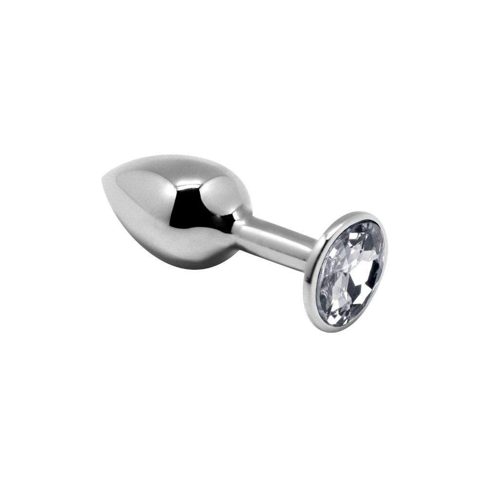 Металева анальна пробка з кристалом Alive Mini Metal Butt Plug White S - зображення 1