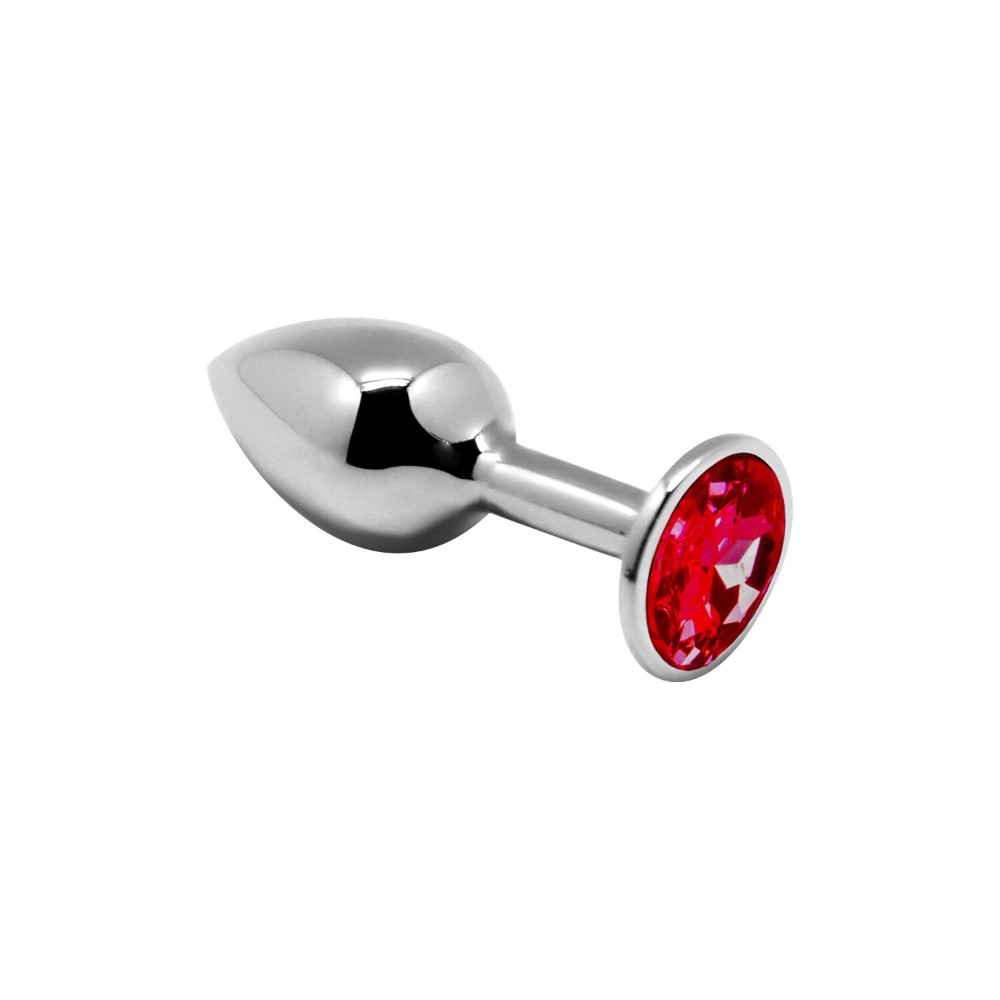 Металева анальна пробка з кристалом Alive Mini Metal Butt Plug Red S - зображення 1