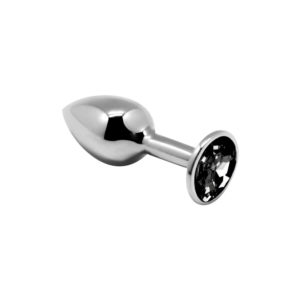 Металева анальна пробка з кристалом Alive Mini Metal Butt Plug Black S - зображення 1