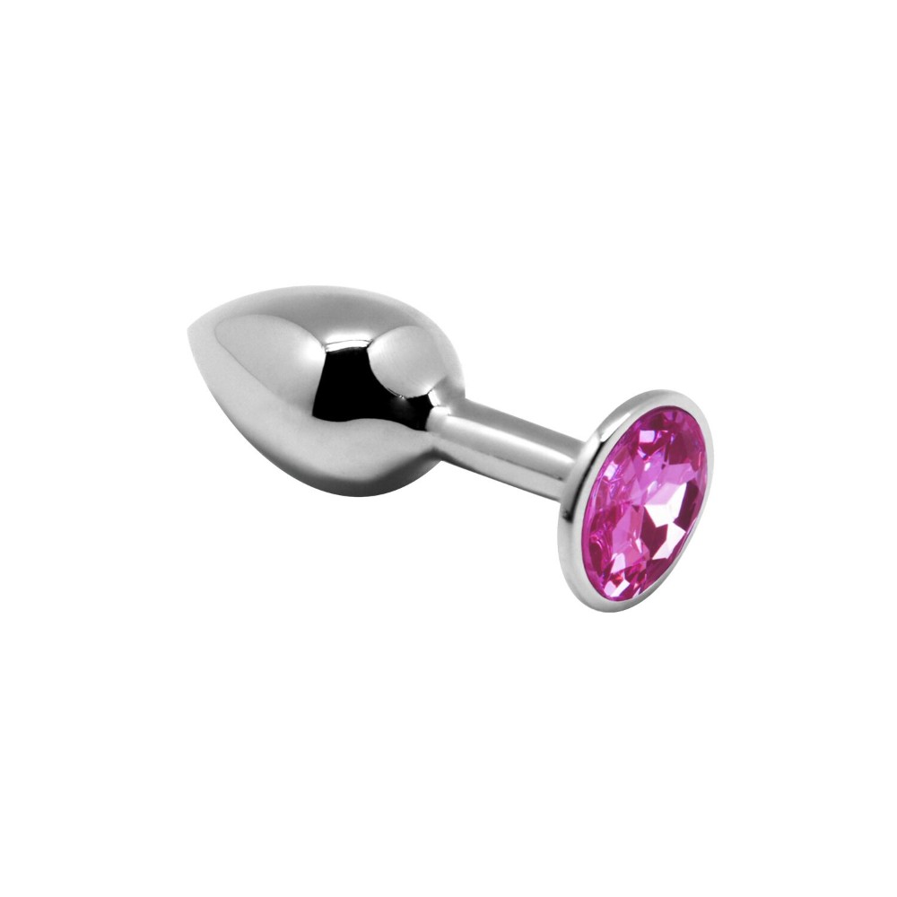 Металева анальна пробка з кристалом Alive Mini Metal Butt Plug Pink S - зображення 1
