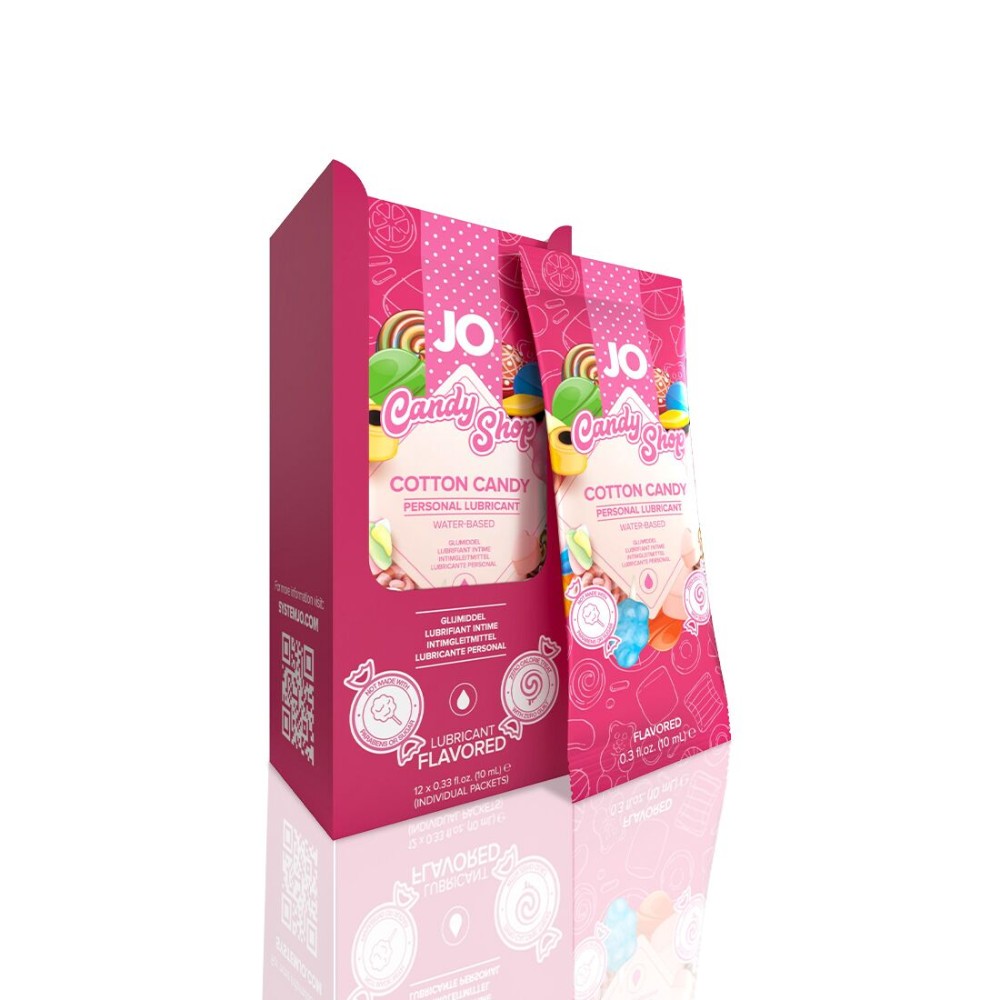 Набір лубрикантів Foil Display Box – JO H2O Lubricant – Cotton Candy – 12 × 10ml - зображення 1