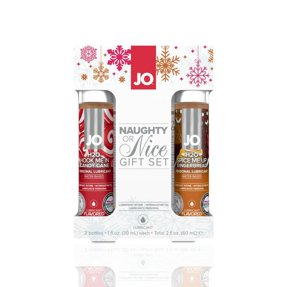 Набір лубрикантів JO Naughty or Nice Gift Set – Candy Cane & Gingerbread (2×30 мл) - зображення 1