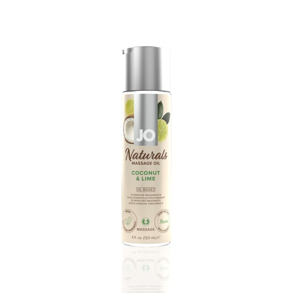 Масажна олія JO Naturals Massage Oil Coconut&Lime з натуральними ефірними оліями 120мл - зображення 1