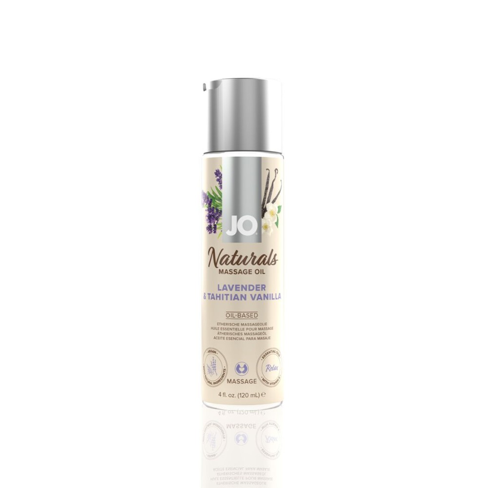 Масажна олія JO Naturals Massage Oil Lavender&Vanilla з натуральними ефірними оліями (120 мл) - зображення 1
