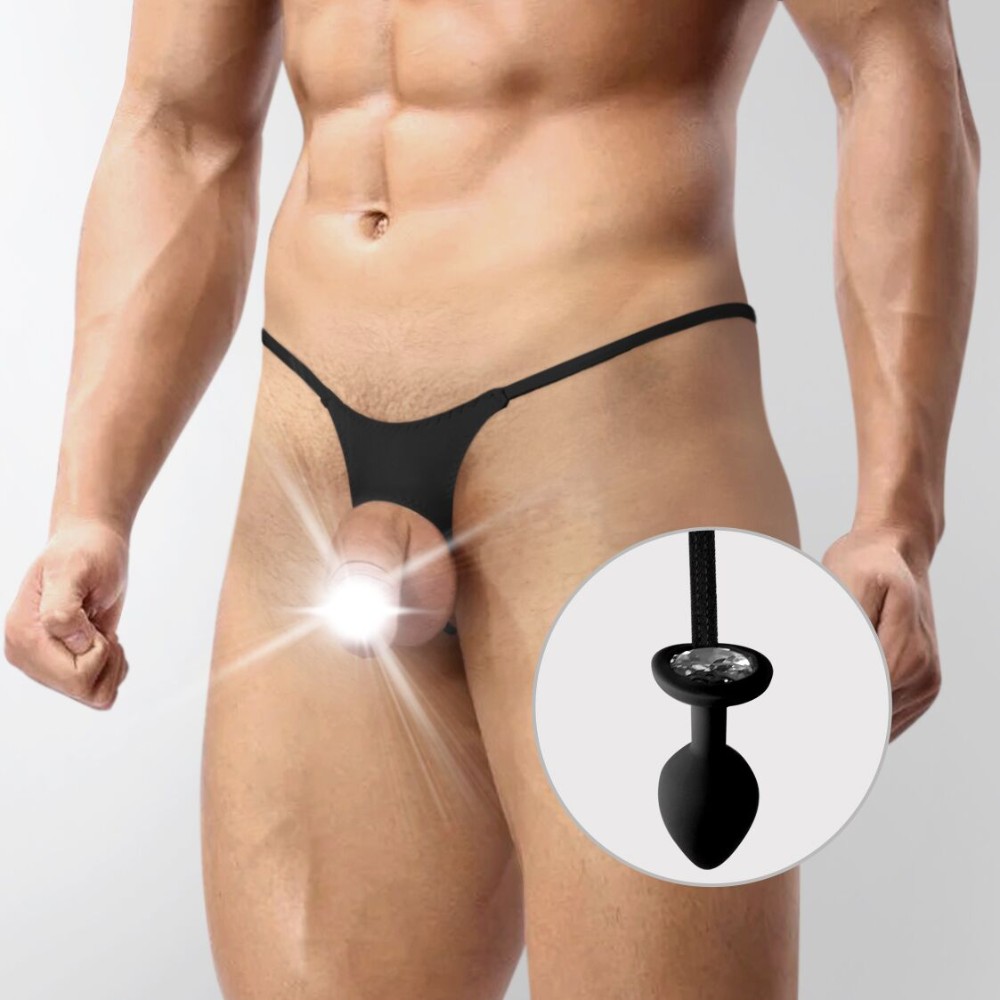 Чоловічі труси XS-2XL із силіконовою анальною пробкою Art of Sex - Joni plug panties size S Black - зображення 1
