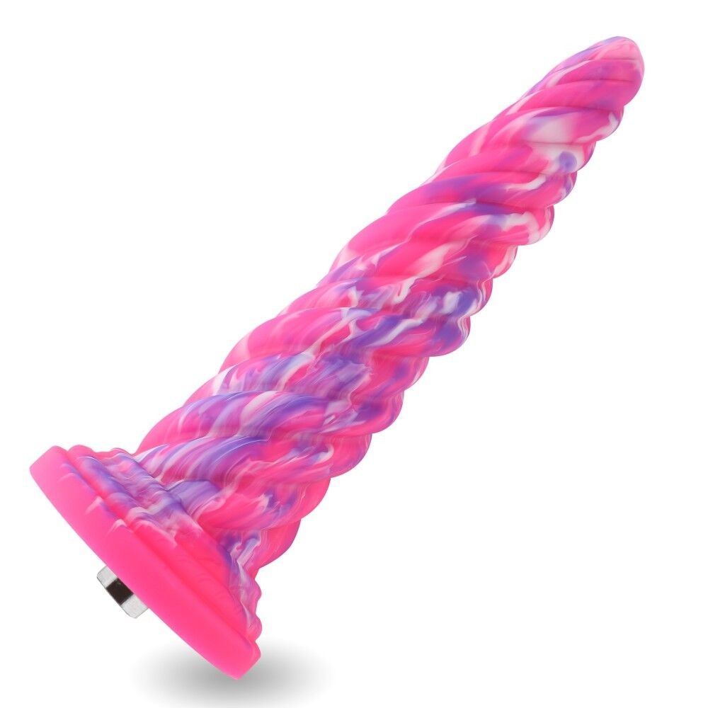 Фантазійний фалоімітатор 10.12″ для секс-машин Hismith Silicone Dildo rose Monster Series, KlicLok - зображення 1