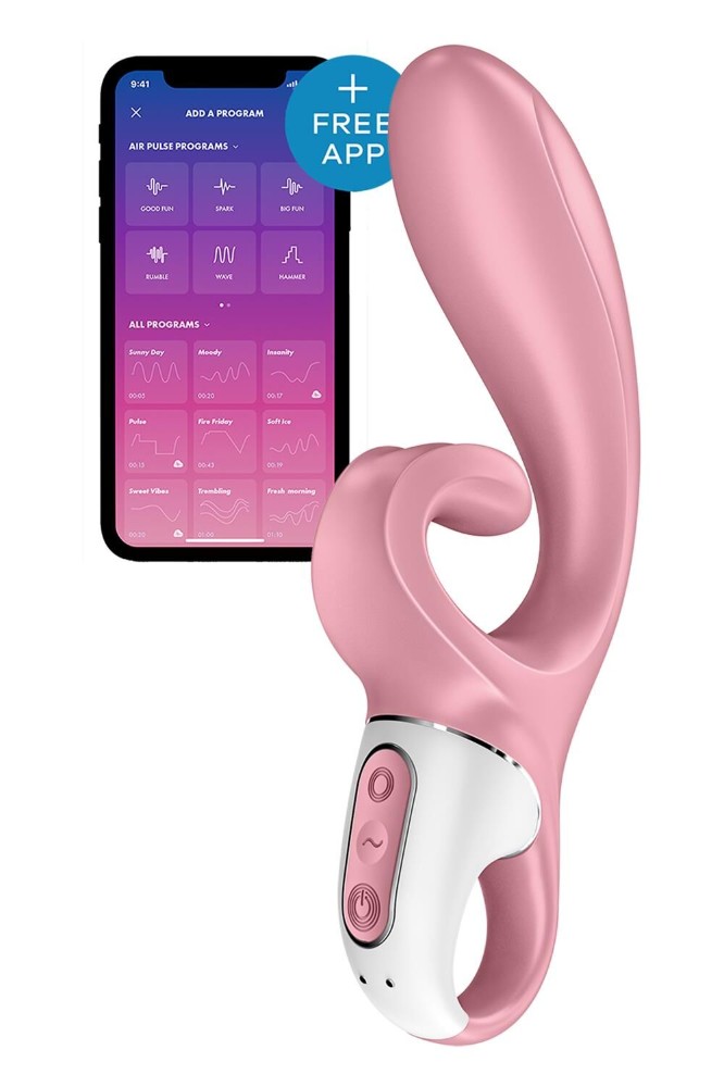 Смарт вібратор-кролик Satisfyer Hug Me Pink, 2 мотори, діаметр 4,2см, широка кліторальна частина - зображення 1