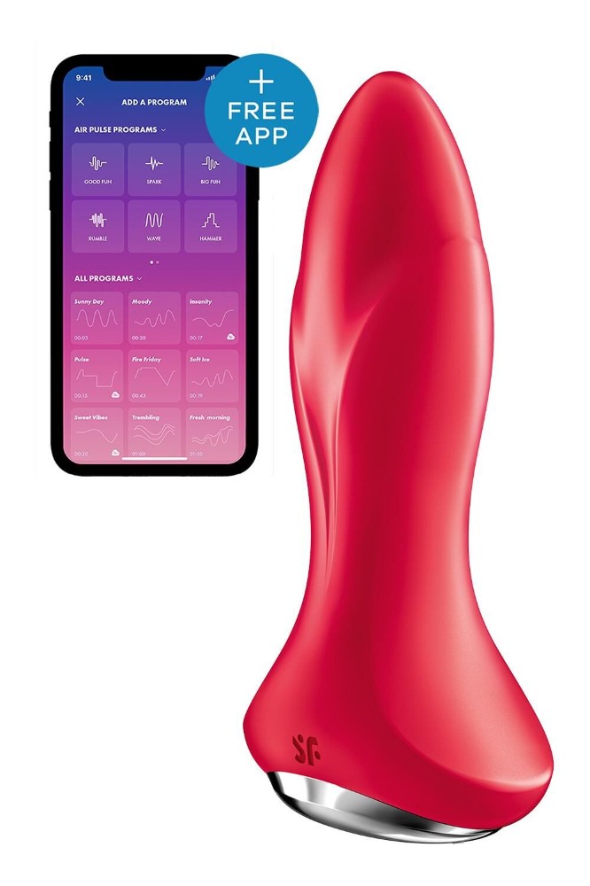 Анальна смарт-вібропробка із перлинним масажем Satisfyer Rotator Plug 1+ Red - зображення 1
