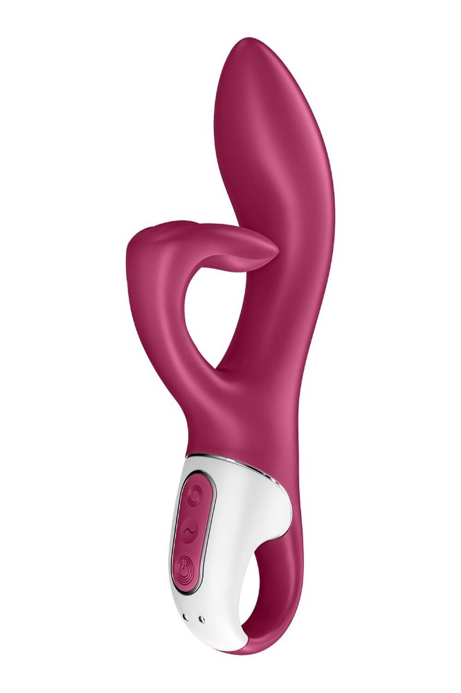 Вібратор-кролик із потрійним відростком Satisfyer Embrace me Berry, 2 мотори, діаметр 3,6 см - зображення 1