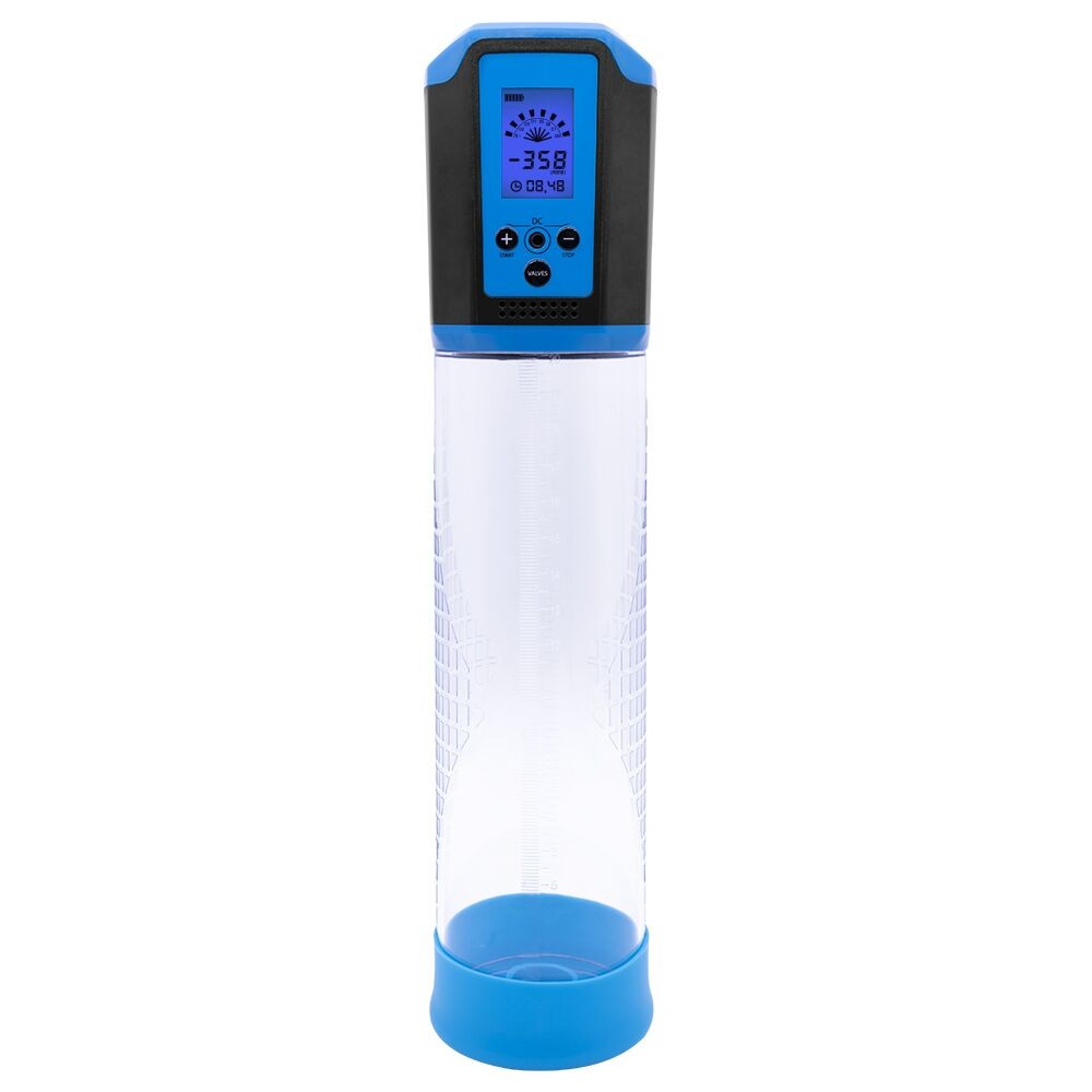 Автоматична вакуумна помпа Men Powerup Passion Pump Blue, LED-табло, перезаряджувана, 8 режимів - зображення 1