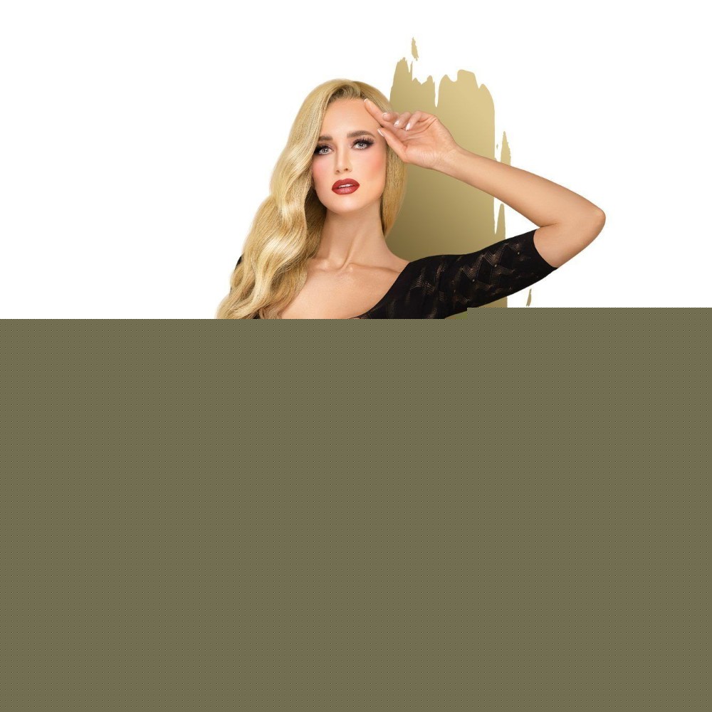 Боді Penthouse Salute Me XL Black, імітація шнурівки на спині та декольте, геометричне плетіння - зображення 1
