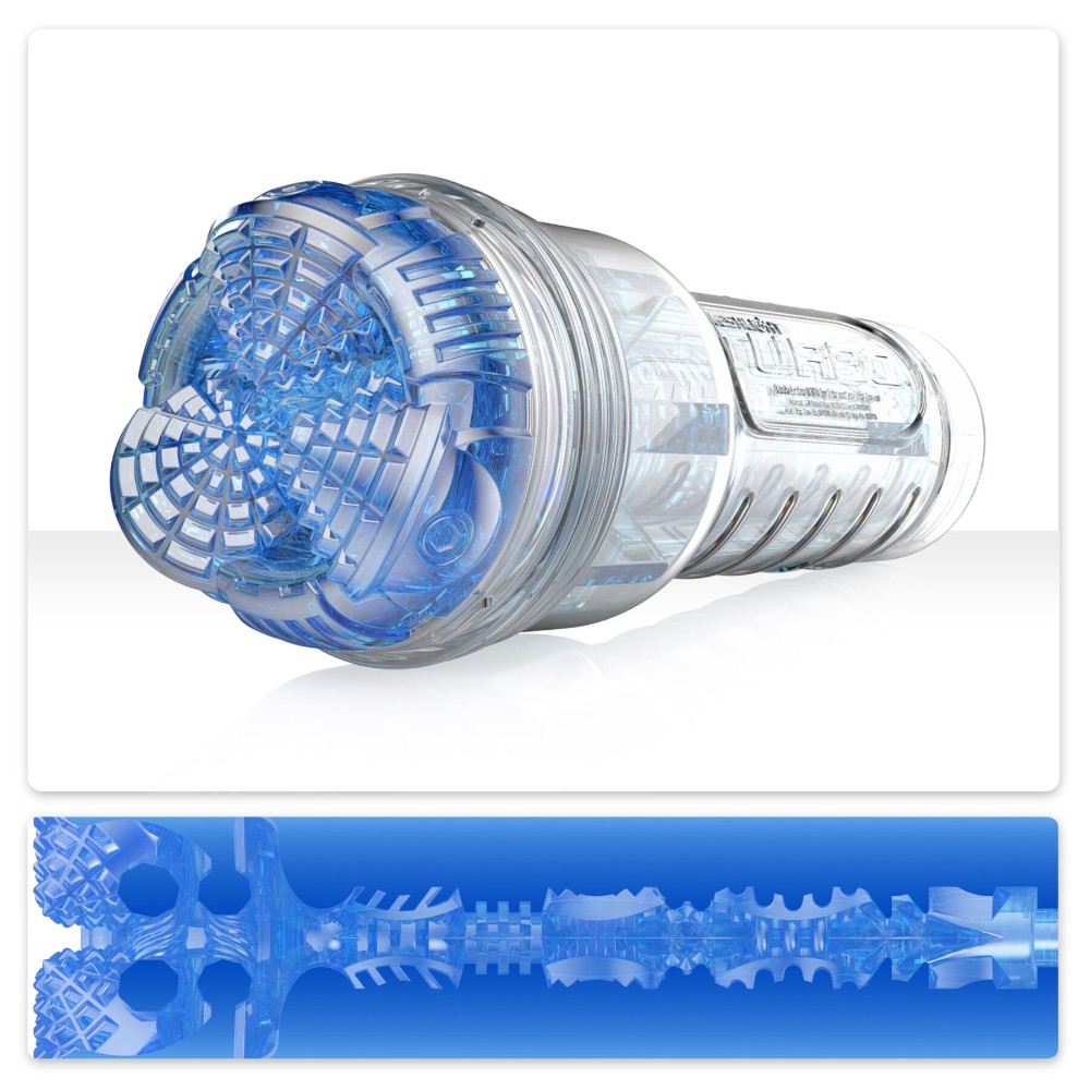 Мастурбатор Fleshlight Turbo Core Blue Ice, оральний секс (глибоке горло) - зображення 1