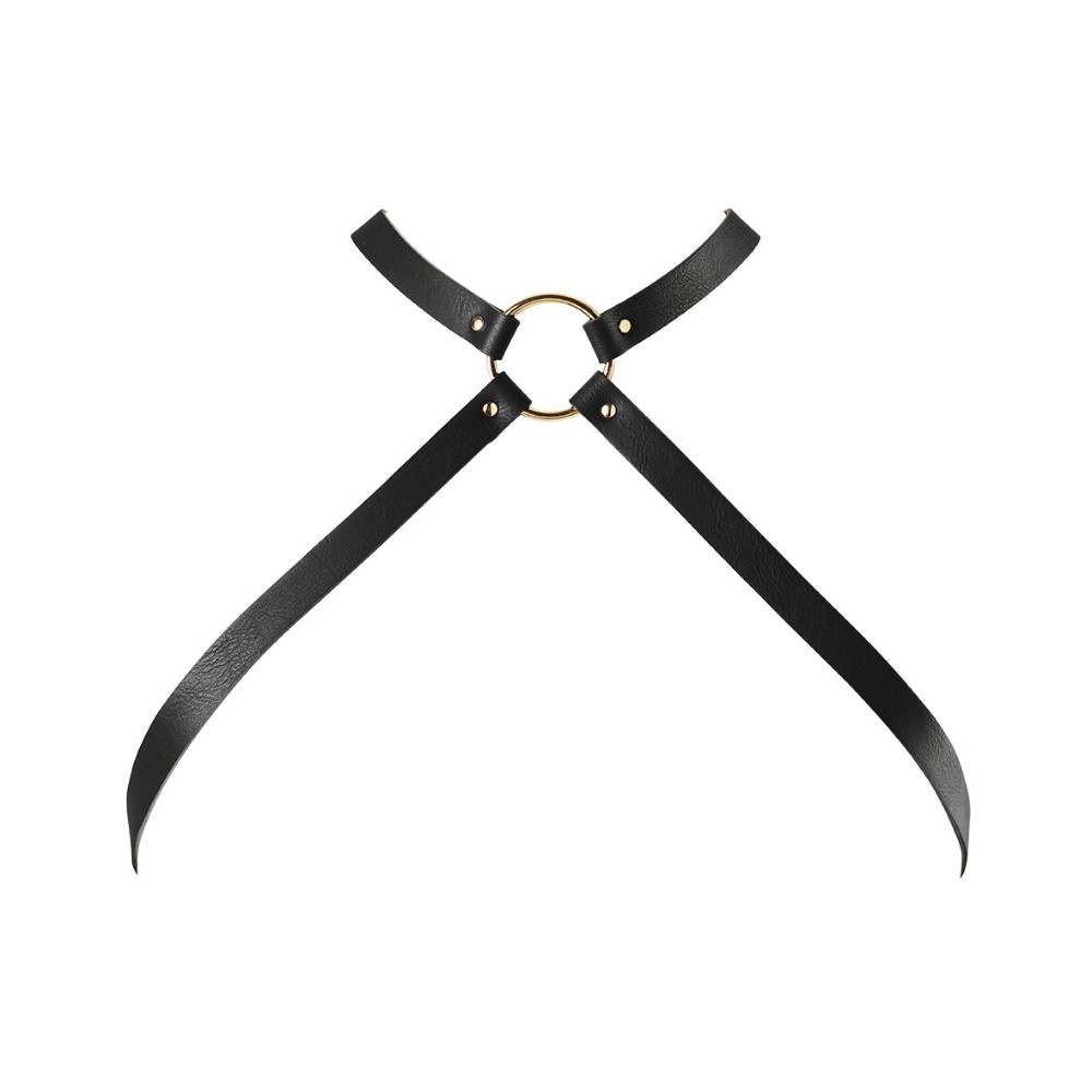 Портупея з екошкіри Bijoux Indiscrets MAZE — Cross Chest Harness Black - зображення 1