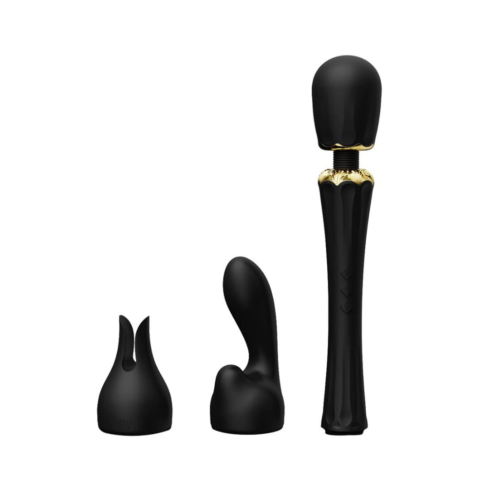 Вібромасажер з насадками Zalo — Kyro Wand Obsidian Black - зображення 1